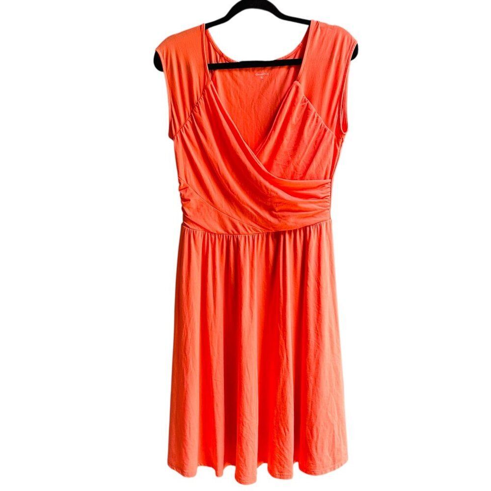 Garnet Hill Women's Juliet Ruched Faux Wrap Dress Grecian Size Small